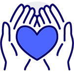 Icon of hands holding heart
